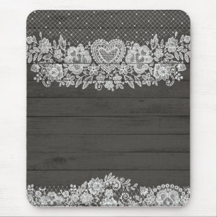 Mousepad Bicicleta Russa de Madeira e Lace Branco