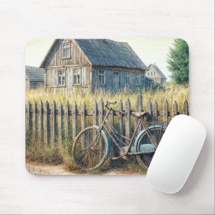 Mousepad Bicicleta Velha Abandonada Na Cerca Russa