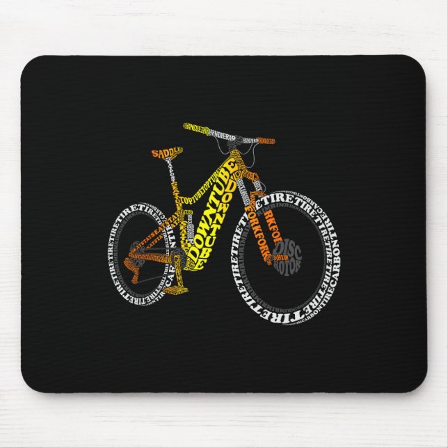 Mousepad Bicycle Anatomy Mountain Bike Mtb Parts Funny Bike (Frente)