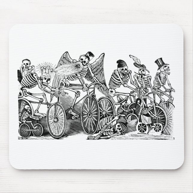 Mousepad Bicyclists de Calavera cerca de 1800's atrasado (Frente)