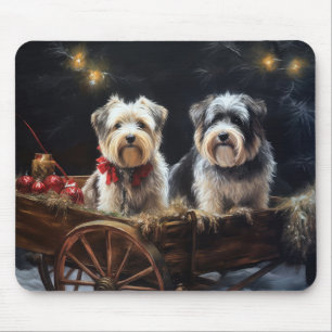 Mousepad Biewer Terrier Enfeite de Natal de Trenó Nevado