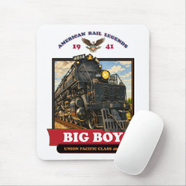 Mousepad Big Boy 4014 Steam Locomotive Retro Illustration