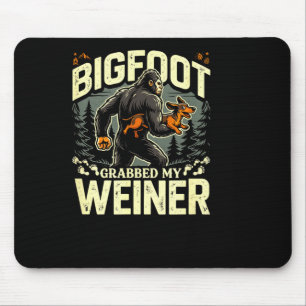 Mousepad Bigfoot agarrou meu cachorro-quente humor engraçad