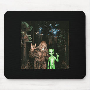 Mousepad Bigfoot alienígena ufo selfie engraçado sasquatch