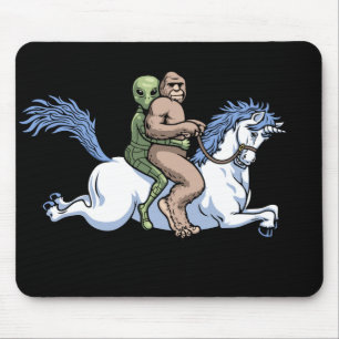 Mousepad Bigfoot, alienígena, unicórnio