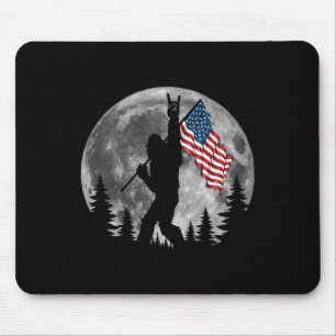 Mousepad Bigfoot American Flag Sasquatch Patriotic 4th Of J
