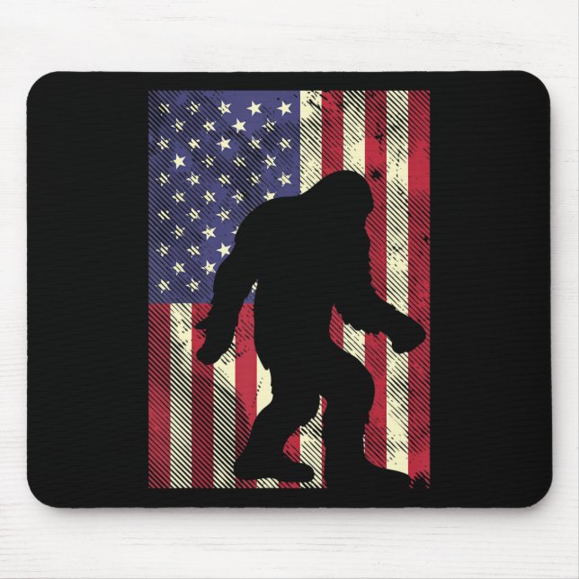 Mousepad Bigfoot Americano Flag Memorial Day Sasquatch Pa (Frente)