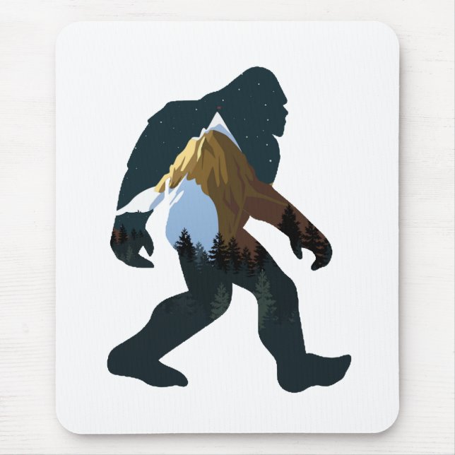 Mousepad Bigfoot da Floresta Noturna (Frente)