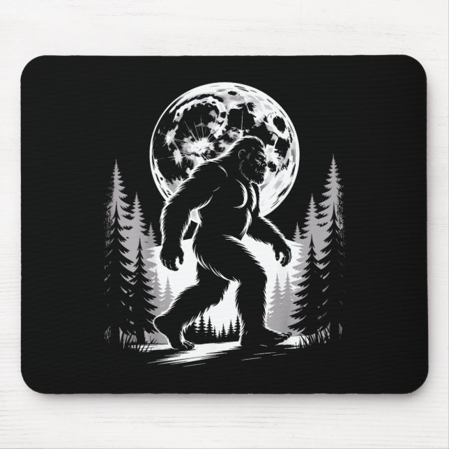 Mousepad Bigfoot Moonlight Sasquatch Forest Cryptid Outdoor (Frente)