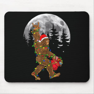 Mousepad Bigfoot Papai noel Árvore de Natal Luz Engraçada X