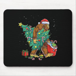 Mousepad Bigfoot Papai noel Árvore de Natal Luz Engraçada X