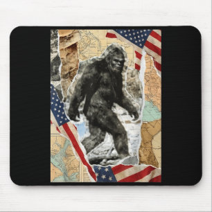 Mousepad Bigfoot usa bandeira americana sasquatch patriótic