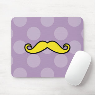 Mousepad Bigode Amarelo, Bigode Curl, Cefaleias, Bolinhas