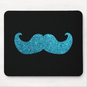 Mousepad Bigode azul de Bling (gráfico do brilho do falso)