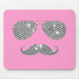 Mousepad Bigode engraçado do diamante com vidros