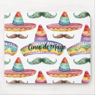 Mousepad Bigodes Verdes Marrons Cinco de Maio