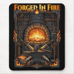 Mousepad Bigorna da Forja do Ferreiro Épico e Espadas Arte 