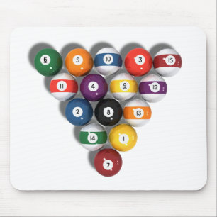 Mousepad Bilhar/bolas de piscina com sombra da gota: