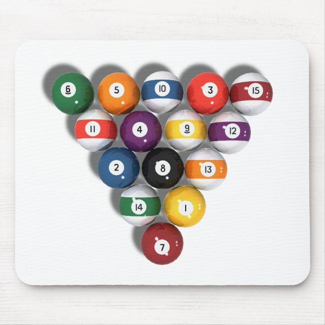 Mousepad Bilhar/bolas de piscina com sombra da gota: (Frente)