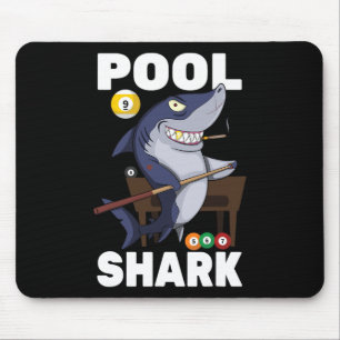 Mousepad Bilhares - Tubarão-Piscina - Jogador do Snooker -