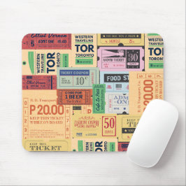 Mousepad Bilhetes únicos do design antigo cenima Rustic Vin