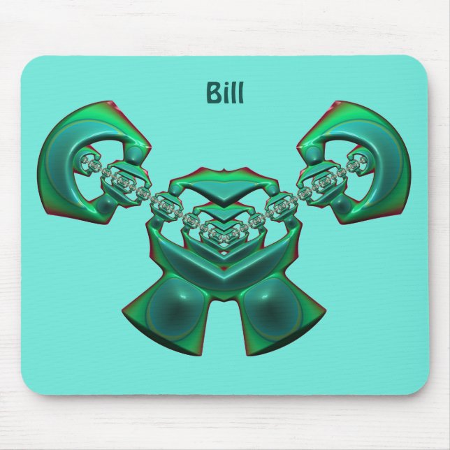 Mousepad BILL~ Múltiplos Verdes ~ BIZARRE Fractal ~ (Frente)