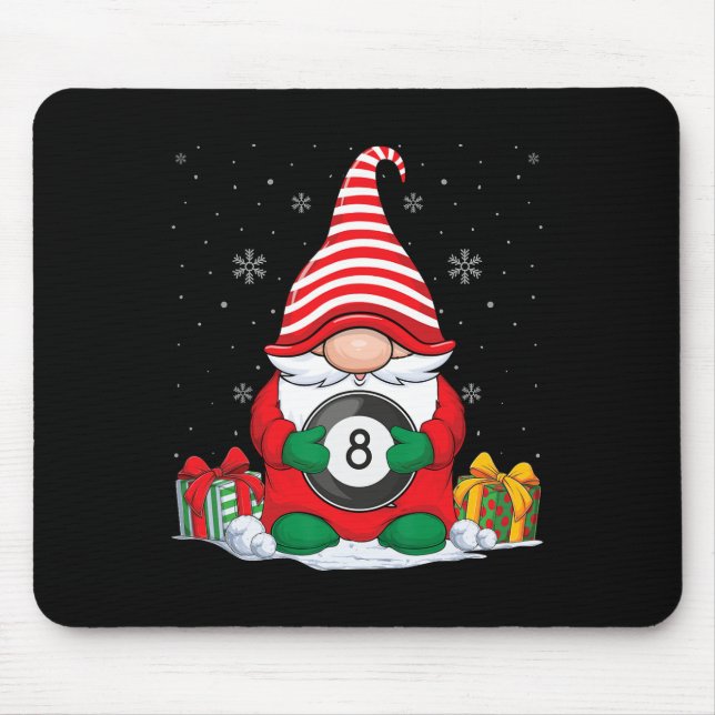 Mousepad Billiard Ball Christmas Gnomos Cute Billiard Ball (Frente)