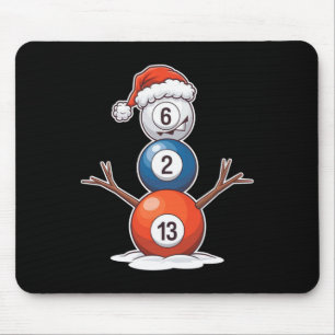 Mousepad Billiard Christmas Snowman com Mesa de Piscina