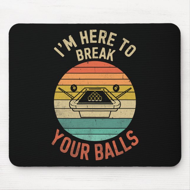 Mousepad Billiard Piscina Player Billiard Aqui Para Quebrar (Frente)