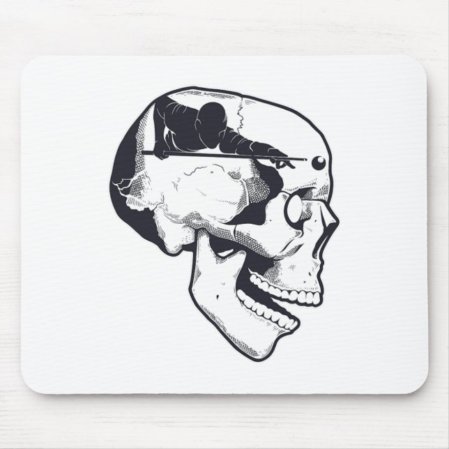 Mousepad Billiard Player Cérebro Cérebro Bilhetes Mesa Rack (Frente)