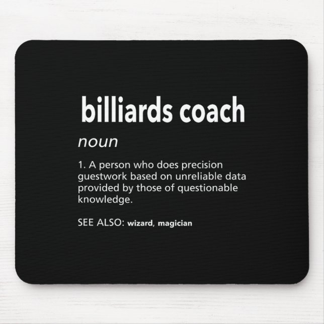 Mousepad Billiards Coach Definition Funny Piscina Player Hu (Frente)
