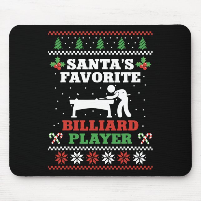 Mousepad Billiards Piscina Player Ball Natal Feio Christma (Frente)