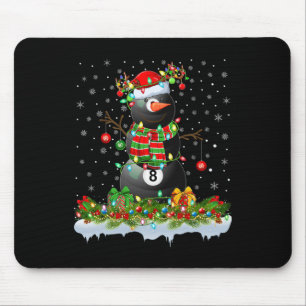 Mousepad Billiards Xmas Iluminação Engraçado Snowman Billia