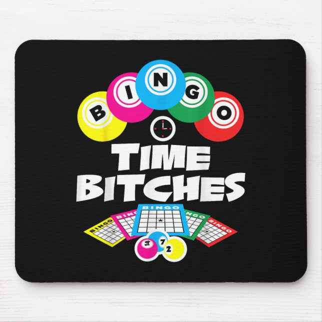 Mousepad Bingo Time Es Funny Bingo Player Game Lover Gift H (Frente)