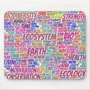 Mousepad Bio Nuage de Mots Texte Modèle Biodiversité