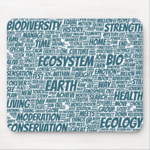 Mousepad Bio Nuage de Mots Texte Modèle Biodiversité