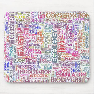 Mousepad Bio Nuage de Mots Texte Motif Biodiversité