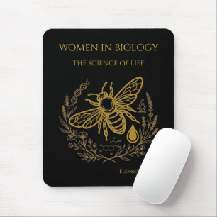Mousepad Biologia Abelha Hélice de DNA Dourada   Mulheres n
