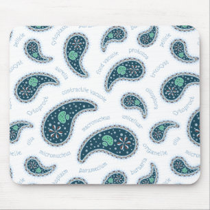 Mousepad Biologia de Protozoários Paramecia Paisley Ciência