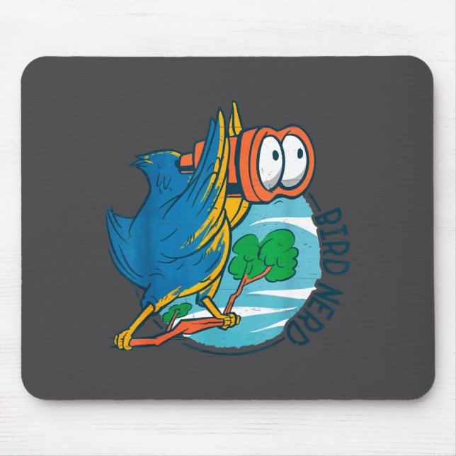 Mousepad Bird Nerd Funny Bird Watching Birds Lover Ornithol (Frente)