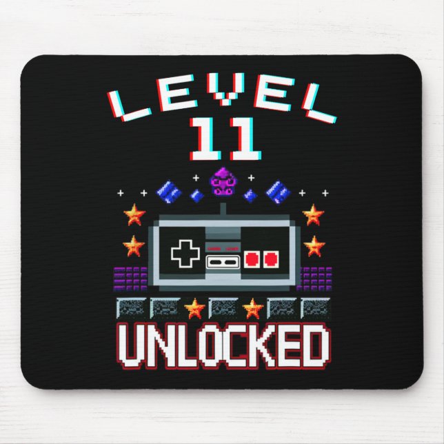 Mousepad Birthday Boy Level 11 Desbloqueou Jogo Engraçado G (Frente)