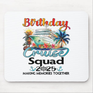 Mousepad Birthday Cruise Squad 2025 Férias Familiares de Am