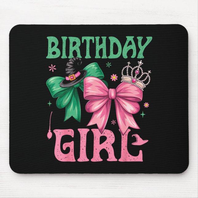 Mousepad Birthday Girl Nk And Green Birthday Witch Women Gi (Frente)