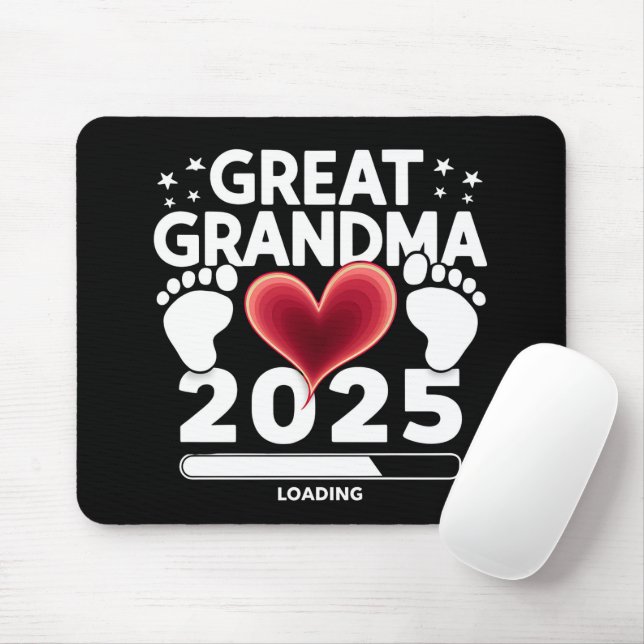 Mousepad Bisavó carregando anúncio de gravidez de 2025 (Com mouse)