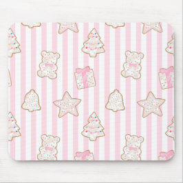 Mousepad Biscoitos de Férias com Faixa Rosa