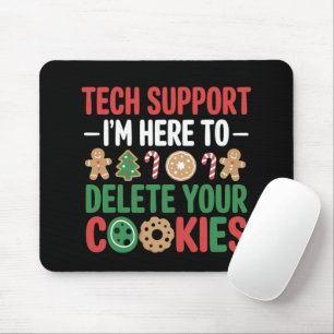 Mousepad Biscoitos de Natal de Suporte Técnico Divertido Tr