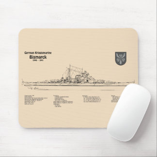 Mousepad Bismarck - Planos de Impressão Blueprint de Embarc