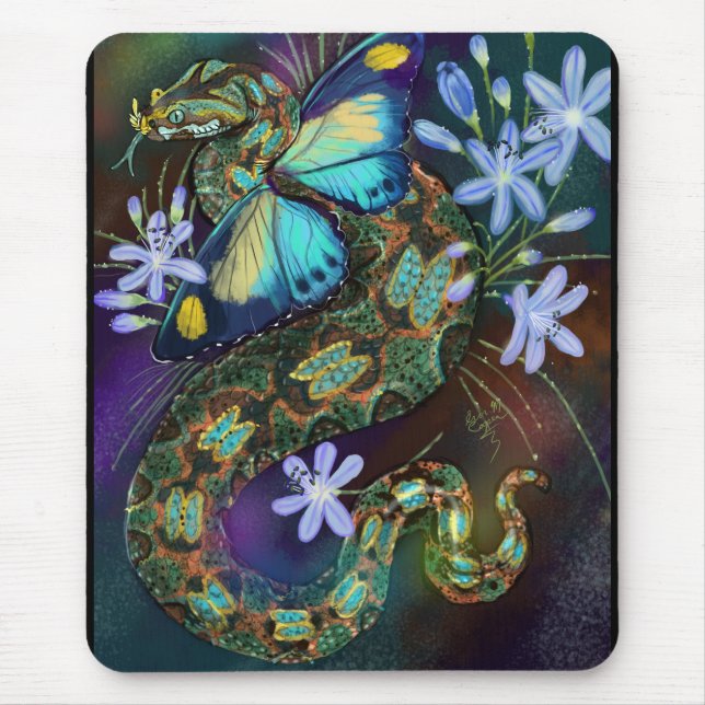 Mousepad Bitis Nasicornis Butterfly Viper Art (Frente)