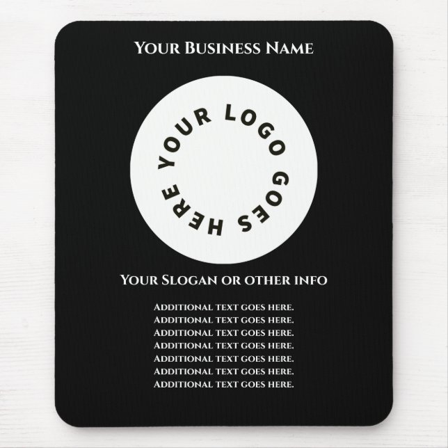 Mousepad Black add your own text and logo (Frente)