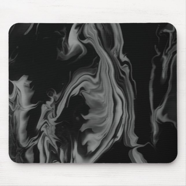 Mousepad Black and White Abstract Art on a Thick Computer (Frente)